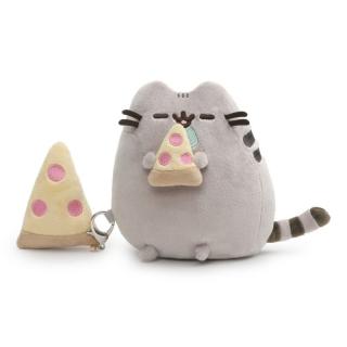 MASKOTKA PLUSZOWA KOT PUSHEEN I PIZZA Z BRELOKIEM 16 CM