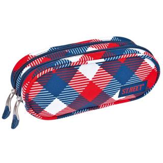 PIÓRNIK SASZETKA DWUKOMOROWA ST.REET CHEQUERED 6 PU-02