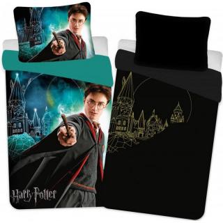 POŚCIEL BAWEŁNIANA FLUORESCENCYJNA 140 X 200 CM HARRY POTTER HOGWARTS CASTLE 710-446