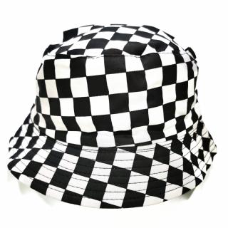 Bucket Hat, Kapelusz Rybaka Biało-Czarna Szachownica