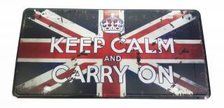 Keep Calm And Carry On Tablica Blacha Ozdobna