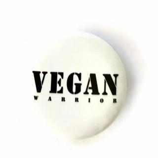 Przypinka Button Vegan Czarny Napis Na Białym Pin