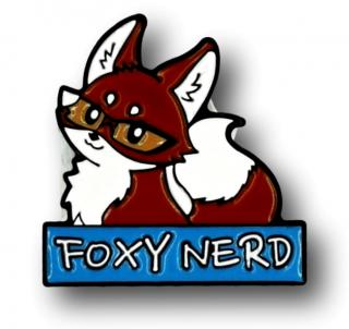 Przypinka Metalowa Lis Foxy Nerd Metal Pin