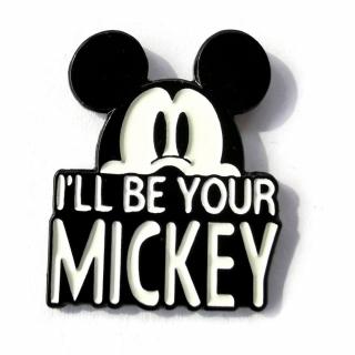Przypinka Myszka Miki Biało-Czarna I`Ll Be Your Mickey Buton Metal Pin 1