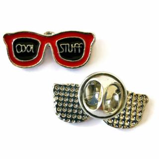 Przypinka Okulary Przeciwsłoneczne Czerwone Buton Metal Pin 1