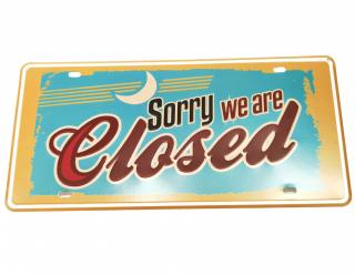 Tablica Blacha Sorry We Are Closed Logo Ozdobna