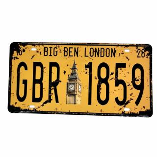 Tablica Ozdobna Blacha Big Ben London Żółta