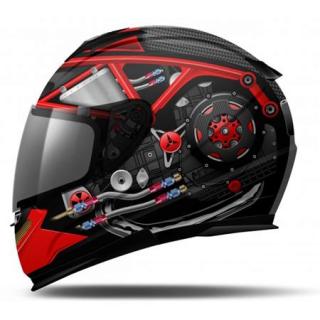 MT THUNDER LIGHTNING MAX POWER KOLOR BIAŁY/CZERWONY  KASK INTEGRALNY (4/5 GWIAZDEK W TESTACH SHARP)