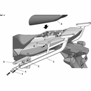 SHAD SUZUKI SV1000 SV1000S (03-08) STELAŻ KUFRA CENTRALNEGO