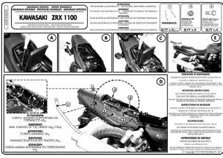 STELAŻ KUFRA CENTRALNEGO KAWASAKI ZRX1100  ZRX1200  97-02