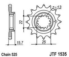 Zębatka JT Sprockets JTF1535,15 - przednia 15 zębów