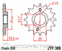 Zębatka JT Sprockets JTF308,15 - przednia 15 zębów