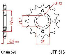 Zębatka JT Sprockets JTF516,16 - przednia 16 zębów