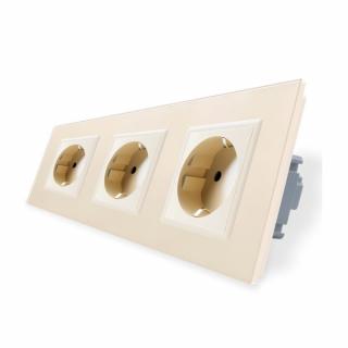 Gniazdo 230v schuko potrójne kolor ivory WELAIK ®