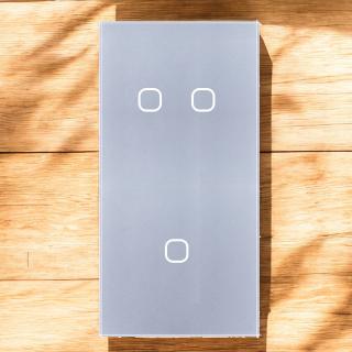 Panel szklany PIONOWY podwójny + pojedynczy QUADA srebrny WELAIK ®