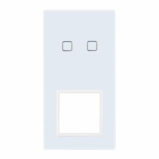 Panel szklany PIONOWY podwójny z miejscem na gniazdo QUADA biały WELAIK ®