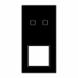 Panel szklany PIONOWY podwójny z miejscem na gniazdo QUADA czarny WELAIK ®