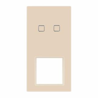 Panel szklany PIONOWY podwójny z miejscem na gniazdo QUADA ivory WELAIK ®
