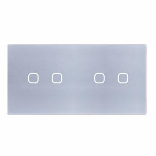 Panel szklany podwójny + podwójny QUADA srebrny WELAIK ®
