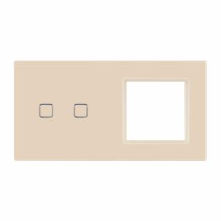Panel szklany podwójny z miejscem na gniazdo QUADA ivory WELAIK ®