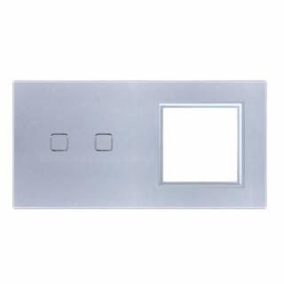 Panel szklany podwójny z miejscem na gniazdo QUADA srebrny WELAIK ®