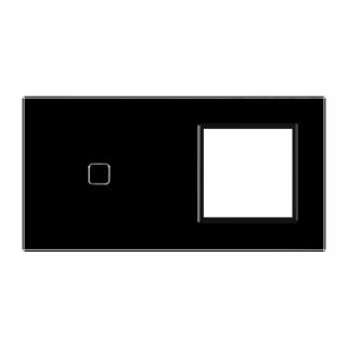 Panel szklany pojedynczy z miejscem na gniazdo QUADA czarny WELAIK ®