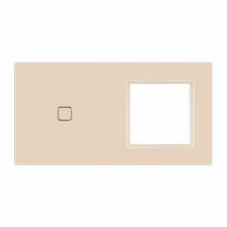 Panel szklany pojedynczy z miejscem na gniazdo QUADA ivory WELAIK ®