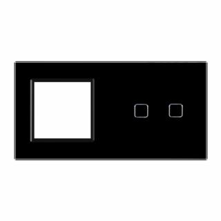 Panel szklany z miejscem na gniazdo + podwójny QUADA czarny WELAIK ®