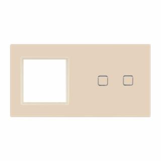 Panel szklany z miejscem na gniazdo + podwójny QUADA ivory WELAIK®
