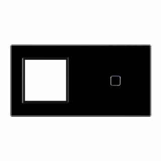 Panel szklany z miejscem na gniazdo + pojedynczy QUADA czarny WELAIK ®