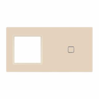 Panel szklany z miejscem na gniazdo + pojedynczy QUADA ivory WELAIK ®