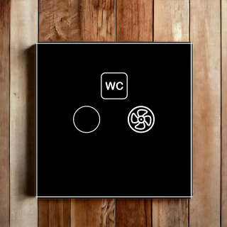 WELAIK ® panel szklany czarny piktogram światło wentlator