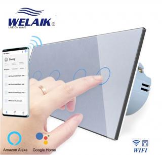 Włącznik dotykowy do rolet WIFI zestaw podwójny szary WELAIK ®