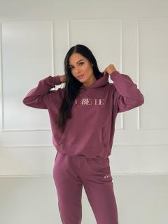 Bluza z kapturem ciemny róż