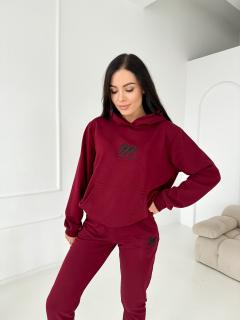 Bluza z kapturem wino nowe logo