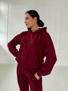 Bluza z kapturem wino