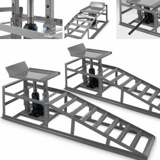 RAMPA Z PODNOŚNIKIEM HYDRAULICZNYM 2 SZT RAMPY ZESTAW UDŹWIG DO 4 TON