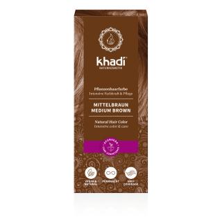 Naturalna indyjska henna - Średni Brąz - 100g - Khadi