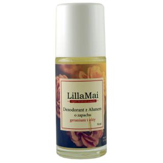 Naturalny Dezodorant z Ałunem o Zapachu Geranium i Róży - 50 ml - LillaMai