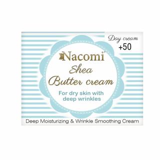 Przeciwzmarszczkowy krem do twarzy z masłem Shea i kwasem hialuronowym na dzień 50+ - 50ml -  Nacomi