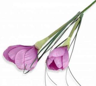 Krokus gałązka podwójna Lilac sztuczne kwiaty jak żywe