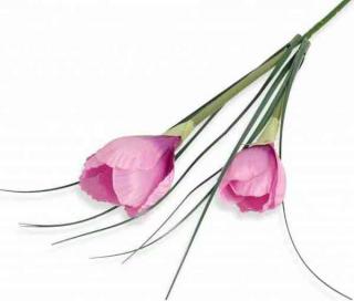 Krokus gałązka podwójna Pink sztuczne kwiaty jak żywe