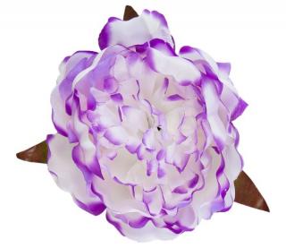 Peonia tafta główka White / Violet sztuczne kwiaty jak żywe