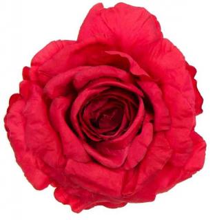Róża satynowa główka Dk.Red  16 cm