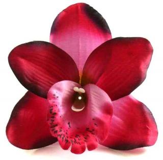 Storczyk Cymbidium - główka Fuksja/Burgund sztuczne kwiaty - główka w pąku