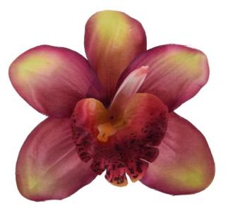 Storczyk Cymbidium - główka Purple/Green sztuczne kwiaty - główka w pąku