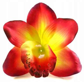 Storczyk Cymbidium - główka Red/Yellow sztuczne kwiaty - główka w pąku