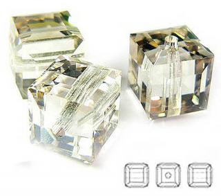 5601 Swarovski Cube 6mm Silver Shade