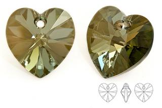 6228 Swarovski Xilion Heart 14mm Iridescent Green