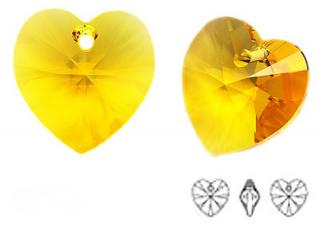 6228 Swarovski Xilion Heart 14mm Sunflower